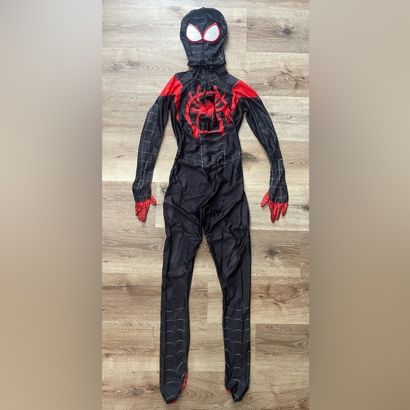 NEW Kids Miles Morales Black and Red Spider Man Full Costume Suit and Mask S-XL - Picture 8 of 16